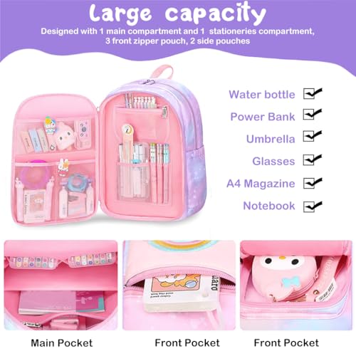 PALAY® School Backpacks For Girls Gift Kids 6-12 Years Old Pink 2 PCS PALAY® School Backpacks For Girls Gift Kids 6-12 Years Old Pink 2 PCS